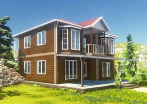 158m² Çift Katlı Çelik Prefabrik Ev