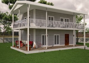 218m² Çift Katlı Çelik Prefabrik Ev