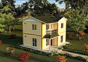 100m² Çift Katlı Prefabrik Ev