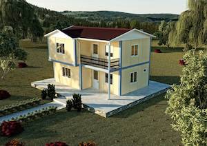 108m² Çift Katlı Prefabrik Ev