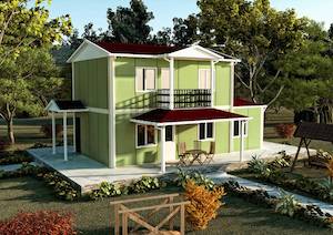 114m² Çift Katlı Prefabrik Ev